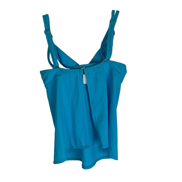 Tara Grinna blue 2-pc tankini and bottom swimsuit adjustable straps Sz 4 32-36 C - Picture 4 of 12